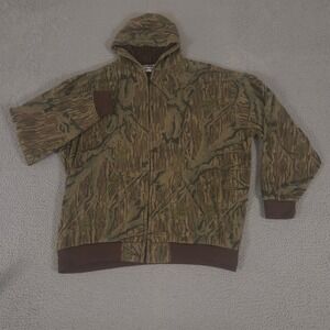 VINTAGE Muleskins Jacket Mens XL Brown Mossy Oak Treestand Camo Full Zip 90s